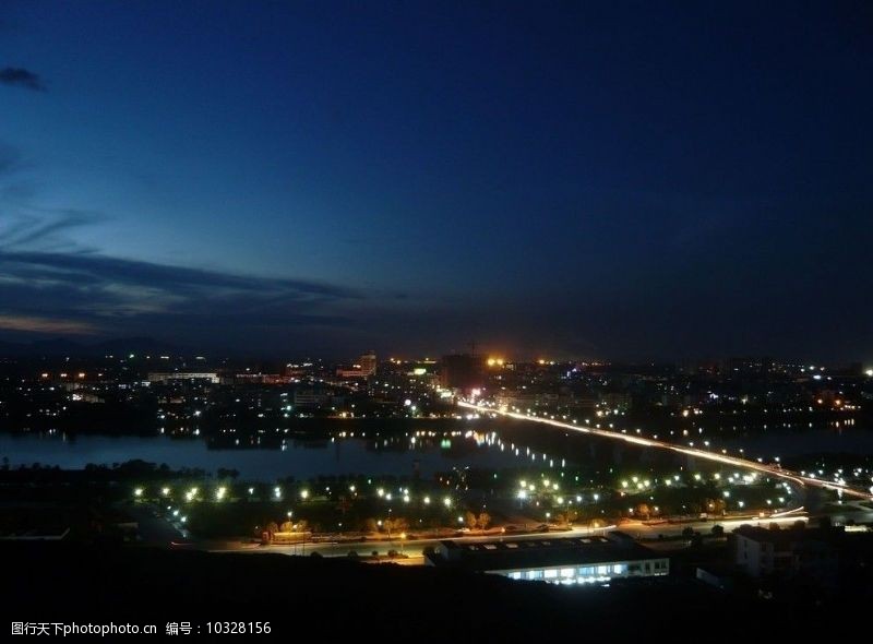 贵溪信江大桥夜景图片素材
