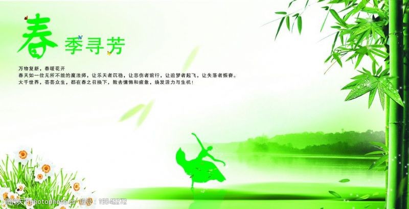 竹子海报设计春天图片