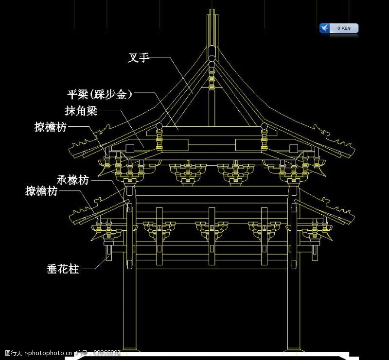 大雄宝殿圣母殿侧面大样图片