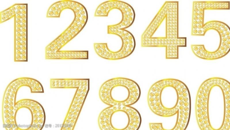 钻石7黄金数字符号矢量素