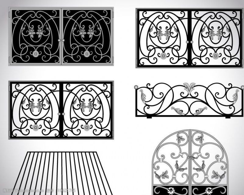 铁艺围墙欧式铁门花纹花艺设计图片