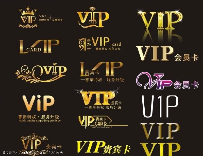 会员尊享卡贵宾卡VIP卡字体图片