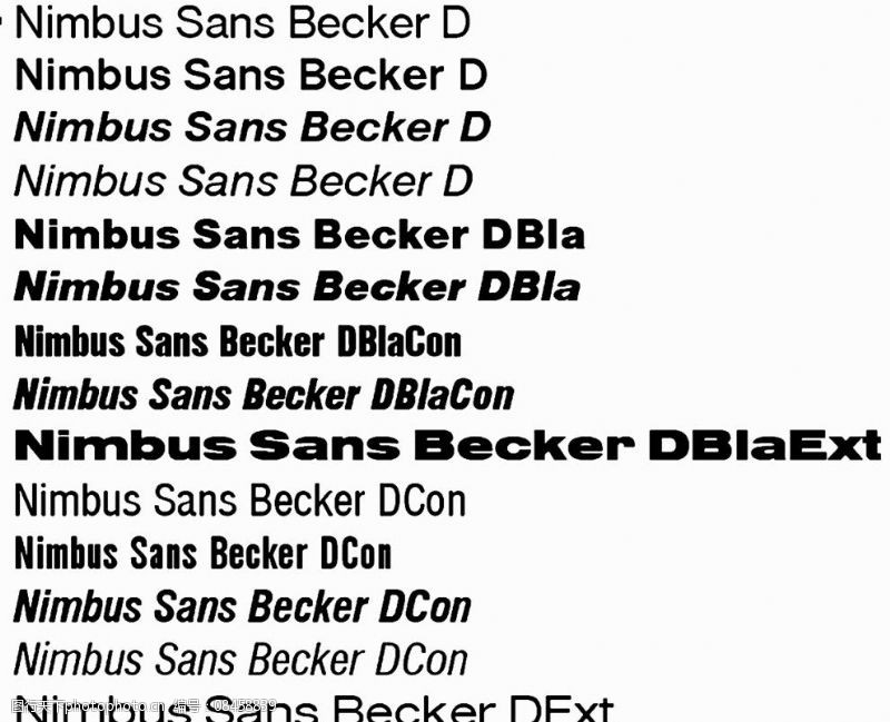 sansNimbusSansBecker字体