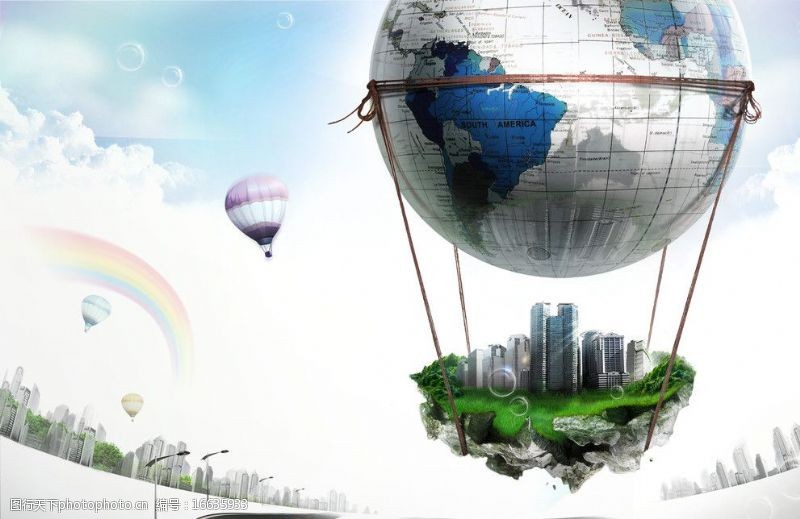 绿化城市氢气球之城图片