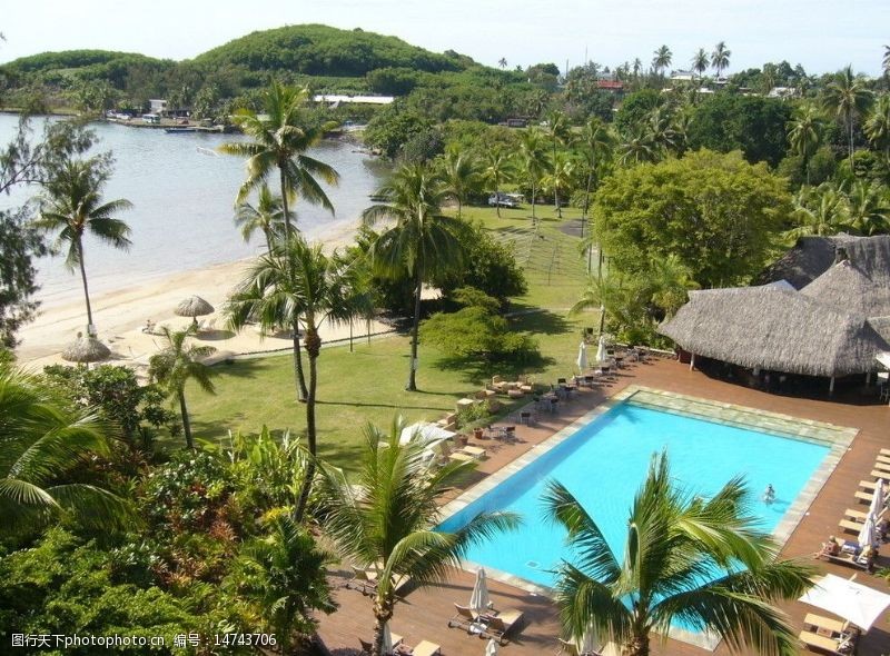 夏威夷度假村游泳池图片