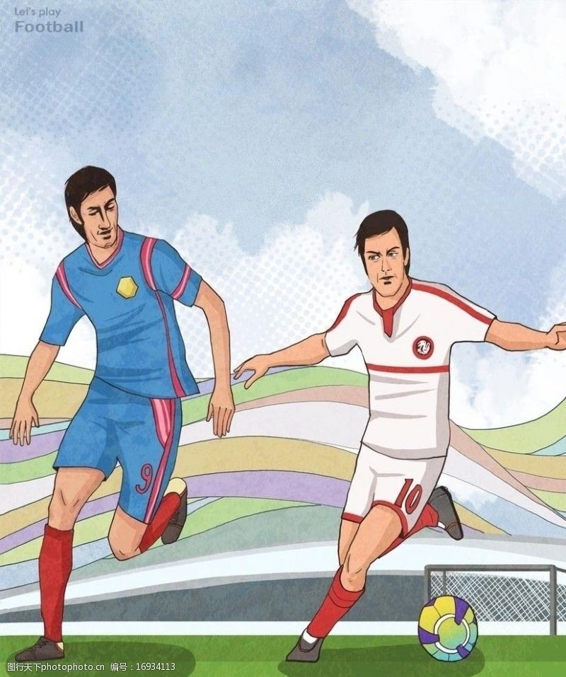 足球运动员漫画足球比赛图片