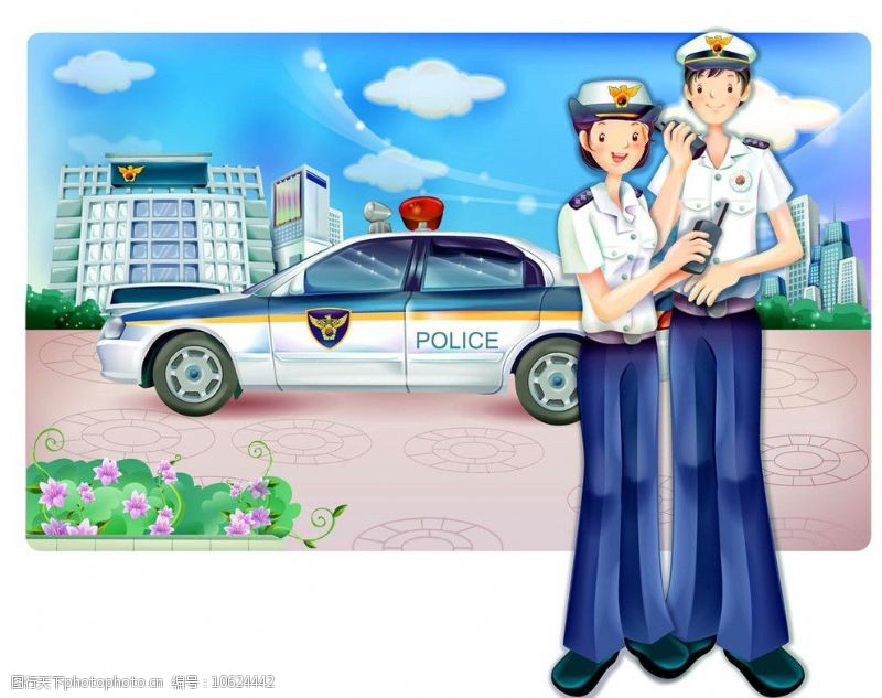 人们公仆卡通矢量警察形象图片