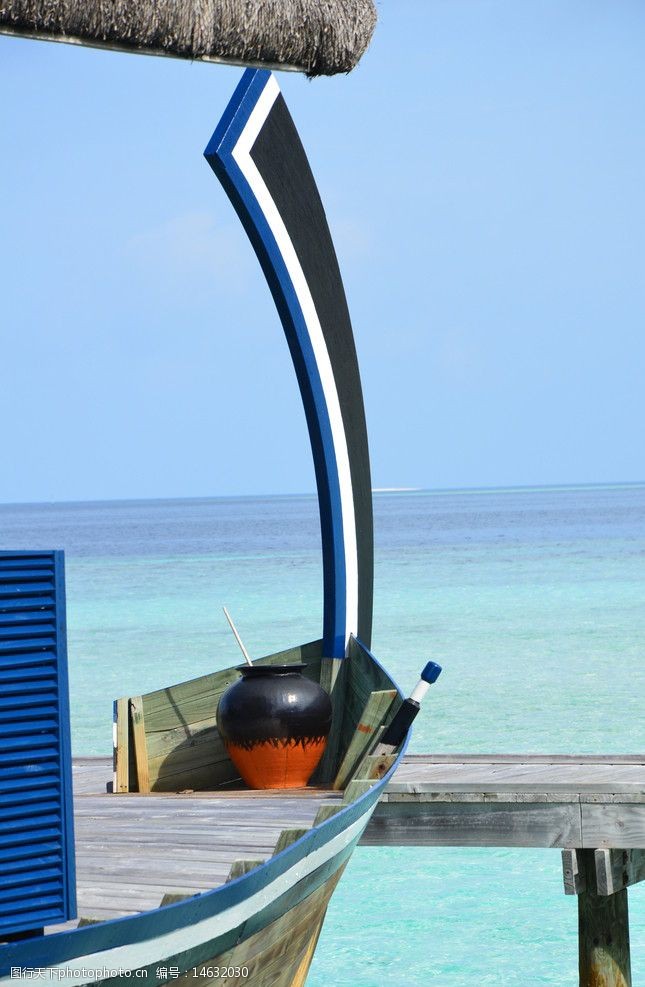 马尔代夫旅游多尼船屋船头图片