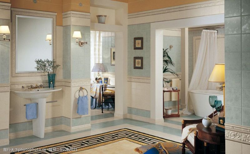 陶瓷水缸卫浴空间图片