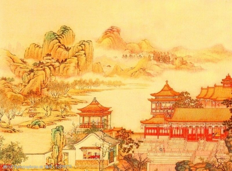 楼阁中国传统风景图片