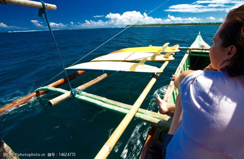 划船巴厘岛旅游度假风景图片