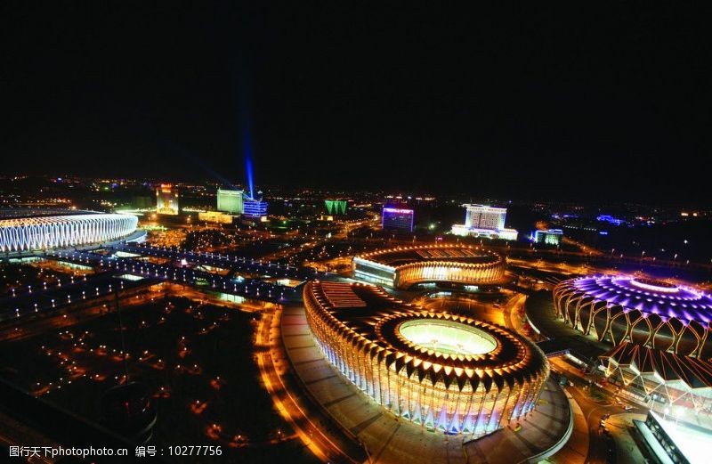 奥运开幕式济南奥体中心夜景图片