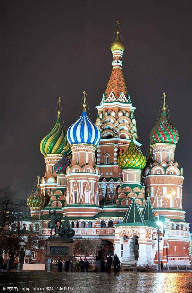 俄罗斯建筑俄罗斯莫斯科旅游美丽城市夜景图片