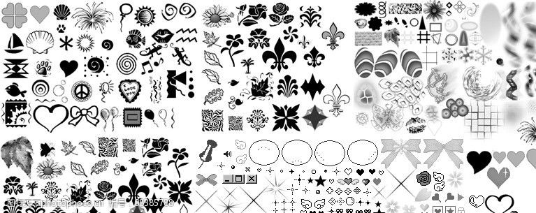 树之大集合PS笔刷大集合之符号图形植物树叶花
