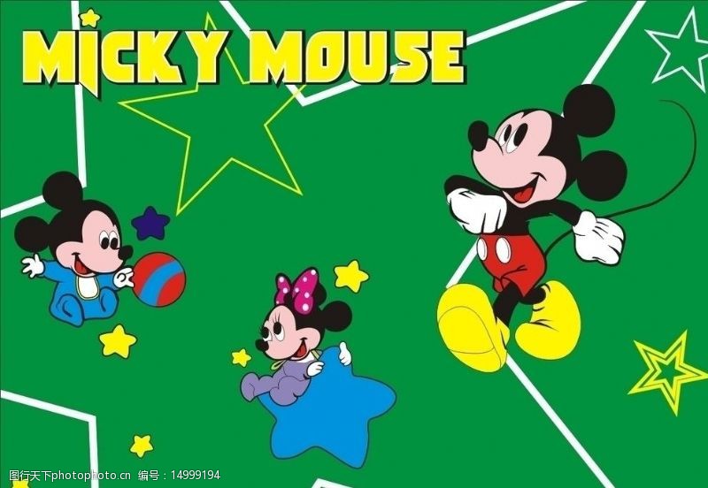 迪士尼米奇老鼠一家海报设计图片