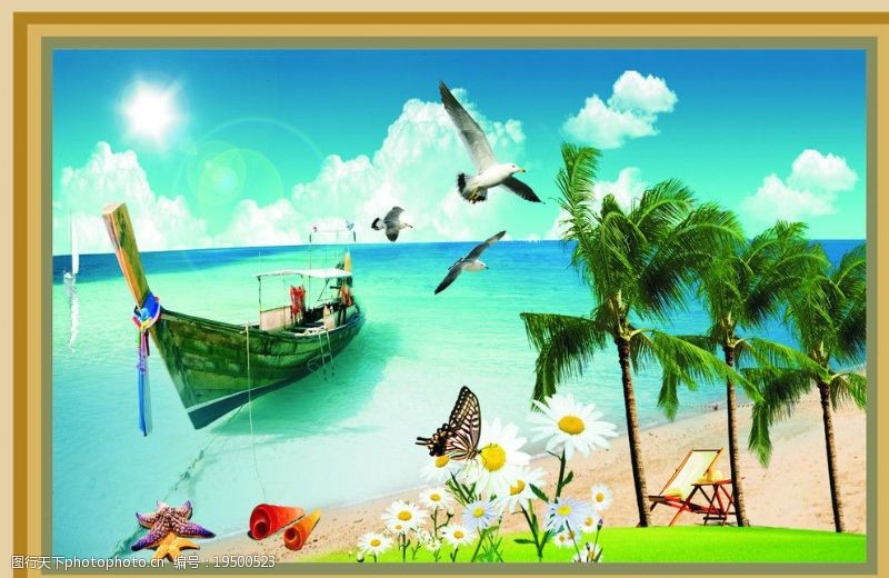 海滩画画图片免费下载 海滩画画素材 海滩画画模板 图行天下素材网