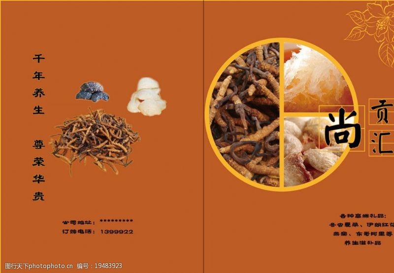 燕窝封面冬虫夏草宣传册封面设计图片