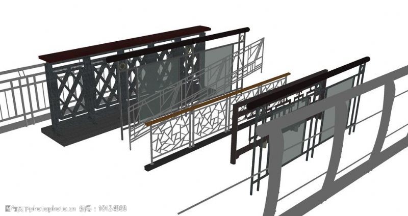室外模型铁栏杆方格图片