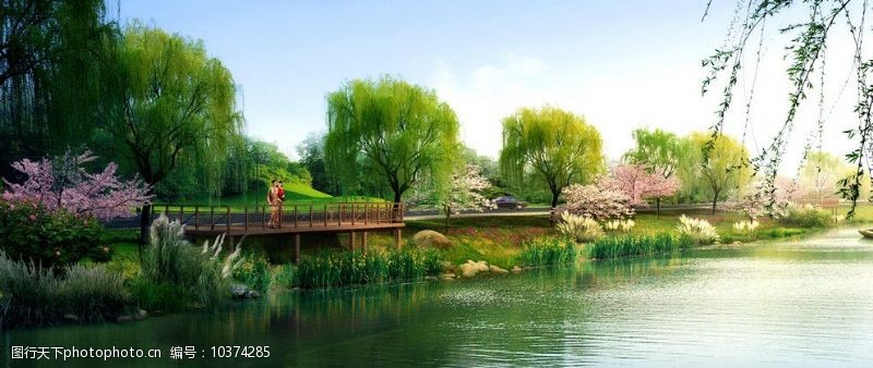 木平台河道景观效果图图片