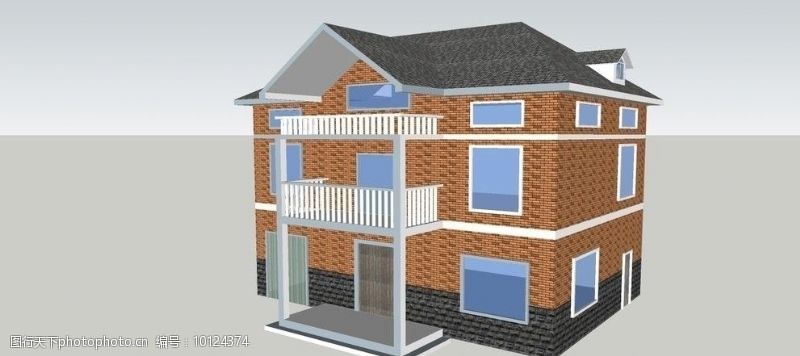 室外模型别墅效果图图片