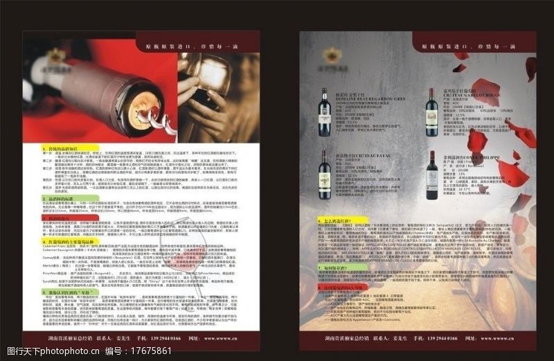 葡萄酒dm单红酒宣传单张图片
