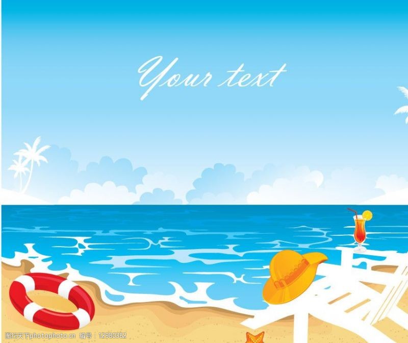 圈椅夏日沙滩海滩背景图片