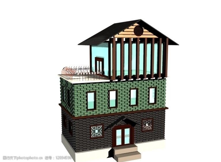 房屋模型3D豪宅模型图片