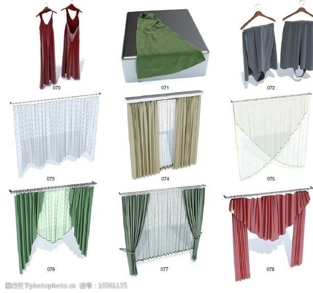 家具模型窗帘3d模型精美窗帘模型图片
