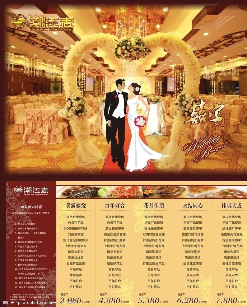 酒店婚宴背景潮江春酒店水牌图片