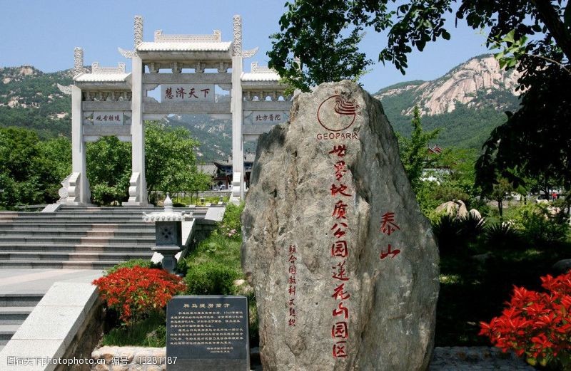 植物铭牌山东新泰莲花山风景图片