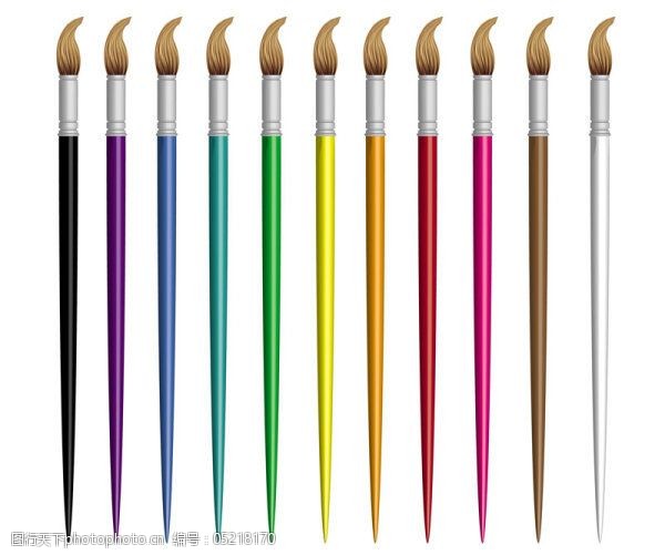 日常用品学习用品彩色毛笔