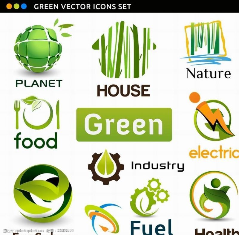 形态绿色生态环保图标企业logo