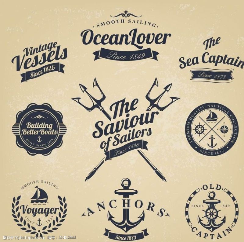 象征标识海洋徽章标签