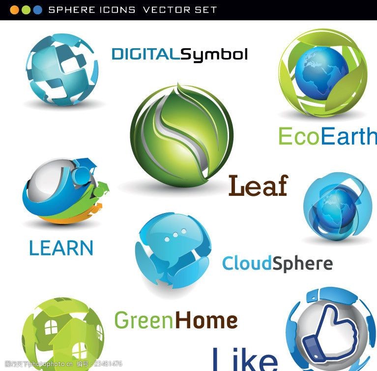 形态3d企业logo绿色环保图标