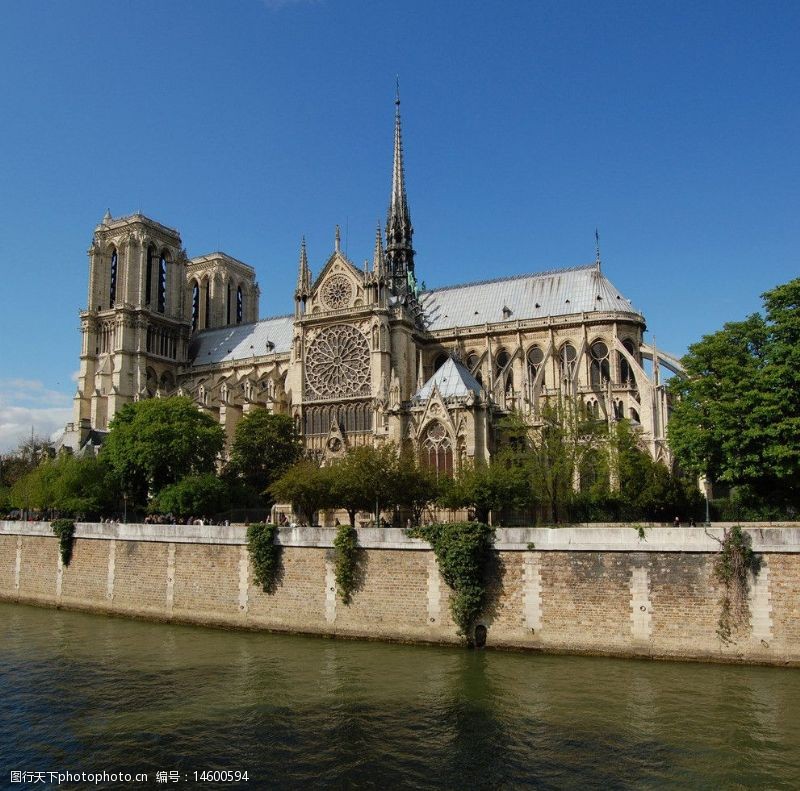 世界著名建筑巴黎圣母院大教堂图片