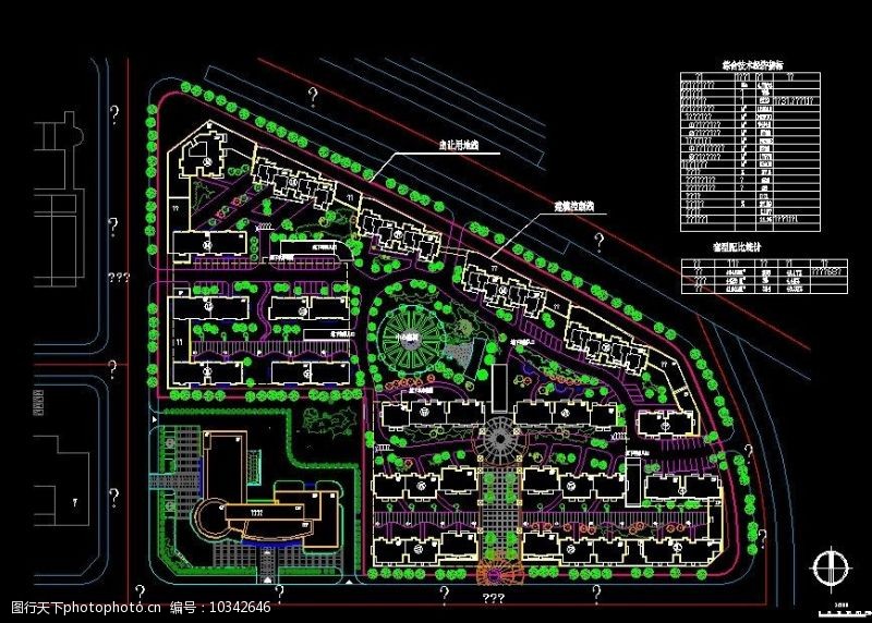 施工总平面图居住区CAD平面规划图图片