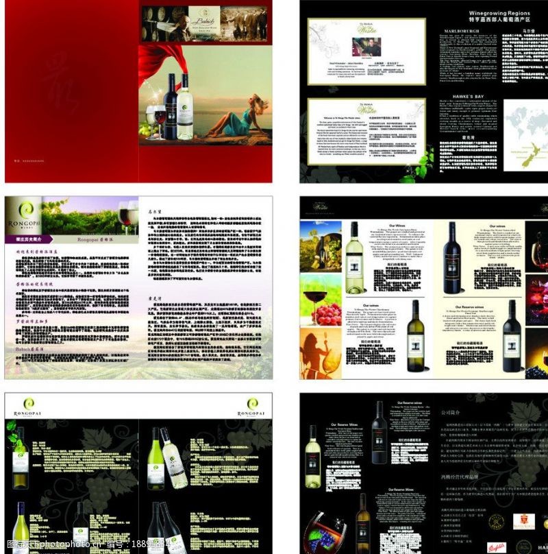 葡萄酒宣传单葡萄酒画册图片