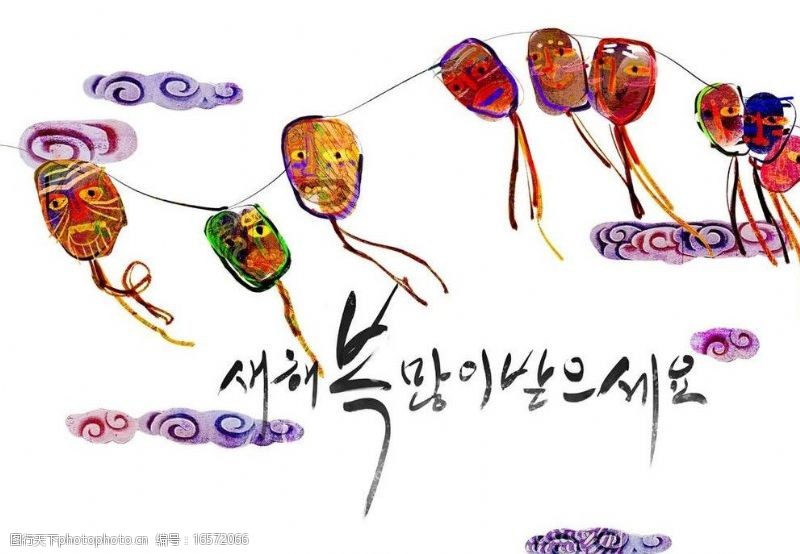 韩国风筝面具背景图片