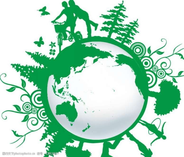 绿色蝴蝶素材地球星球背景图片