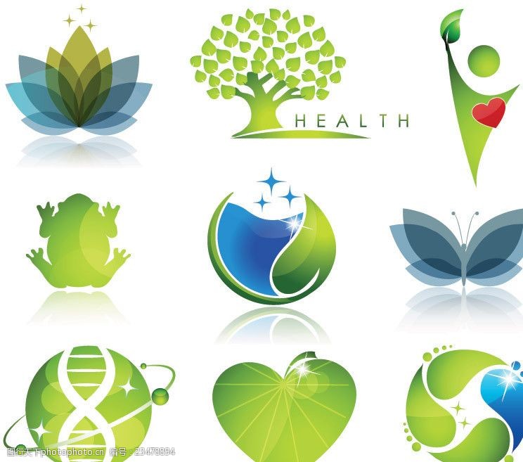 形态美容健康绿色环保图标