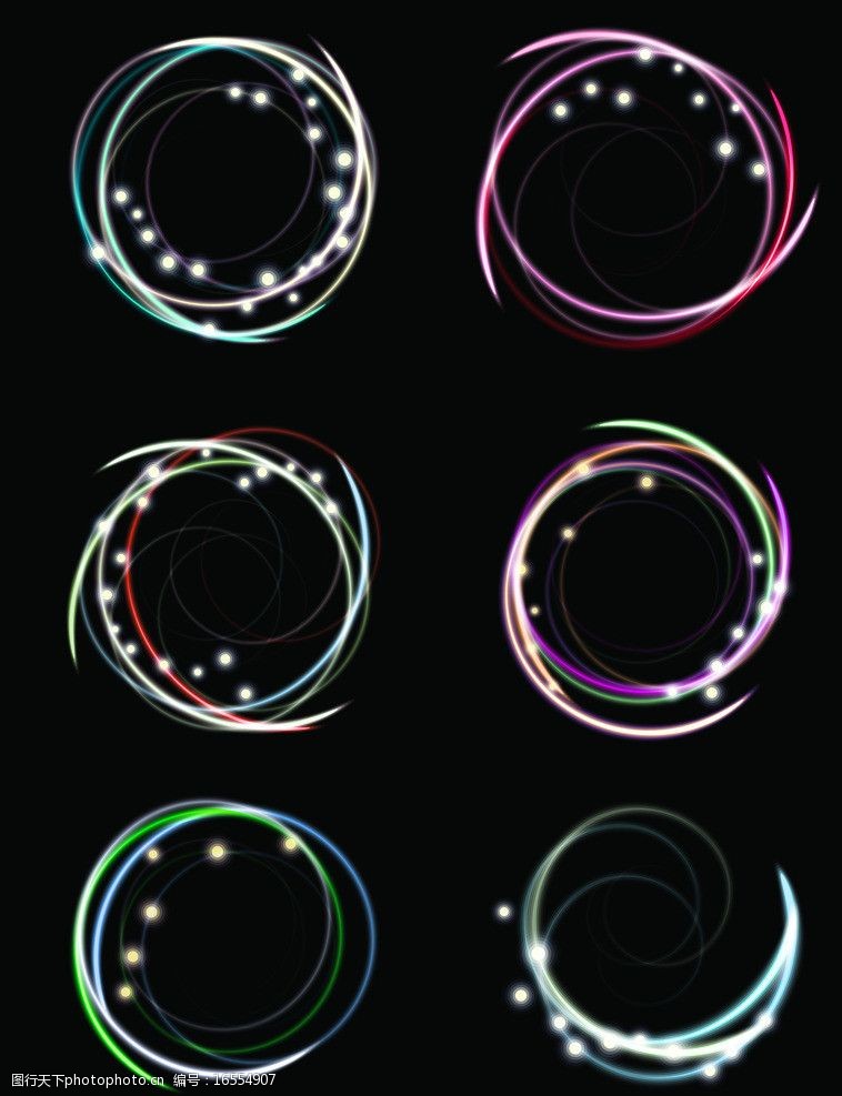 抽象圆圈彩色动感圆环素材图片