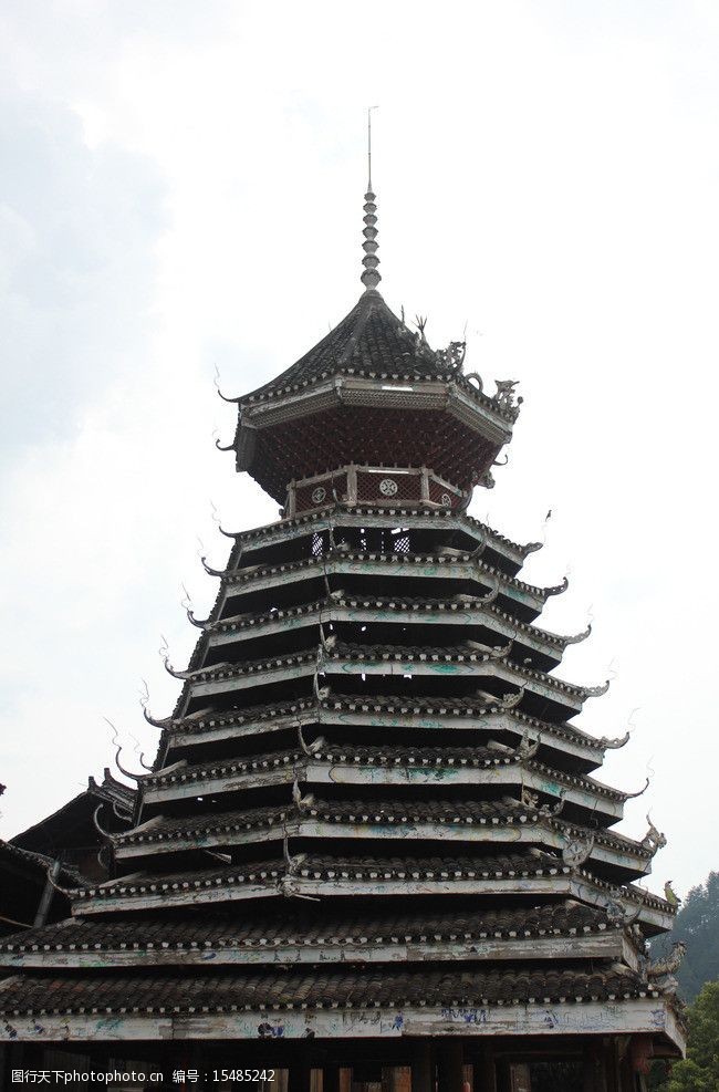贵州镇远侗族鼓楼建筑图片