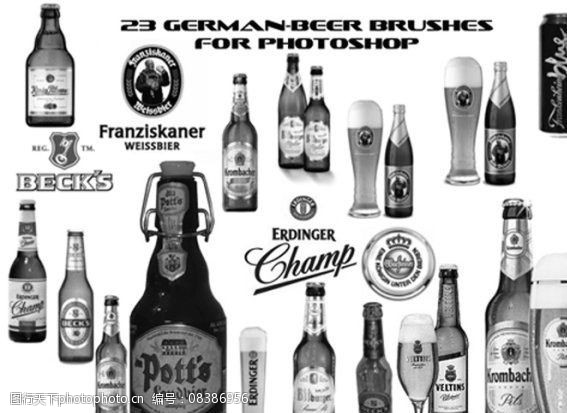 其他笔刷高清晰德国名牌啤酒PS笔刷