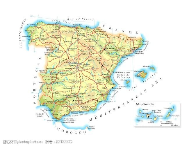 西班牙spain世界地图之Spain西班牙