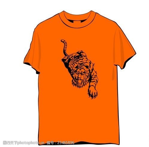 虎王创意图案T恤