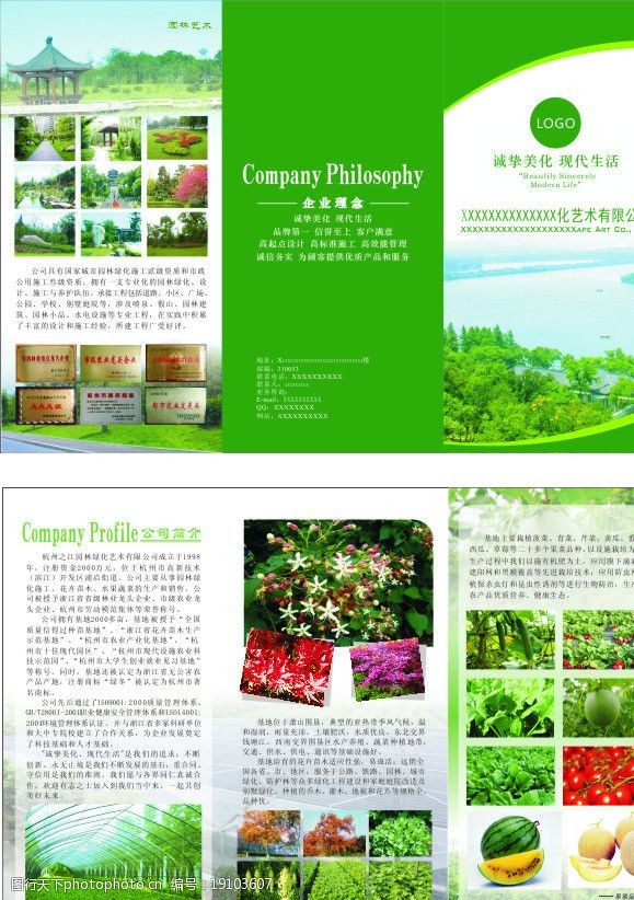 蔬菜三折页园林宣传三折页图片
