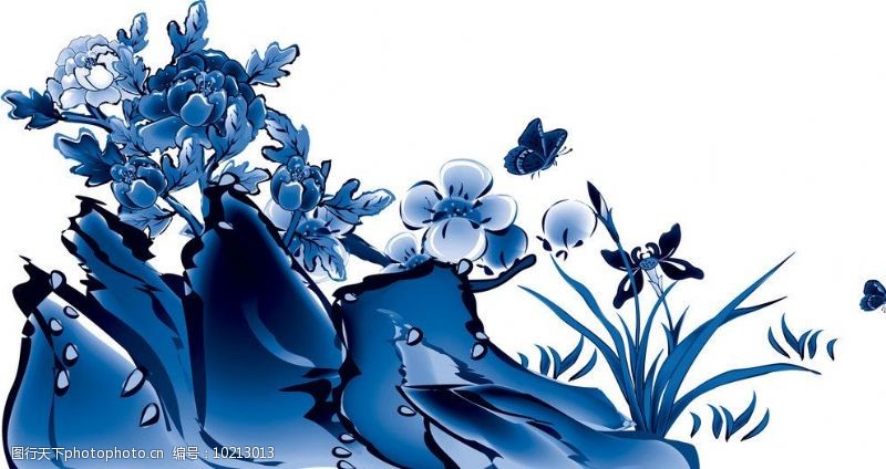 陶瓷兰彩青花瓷素材图片