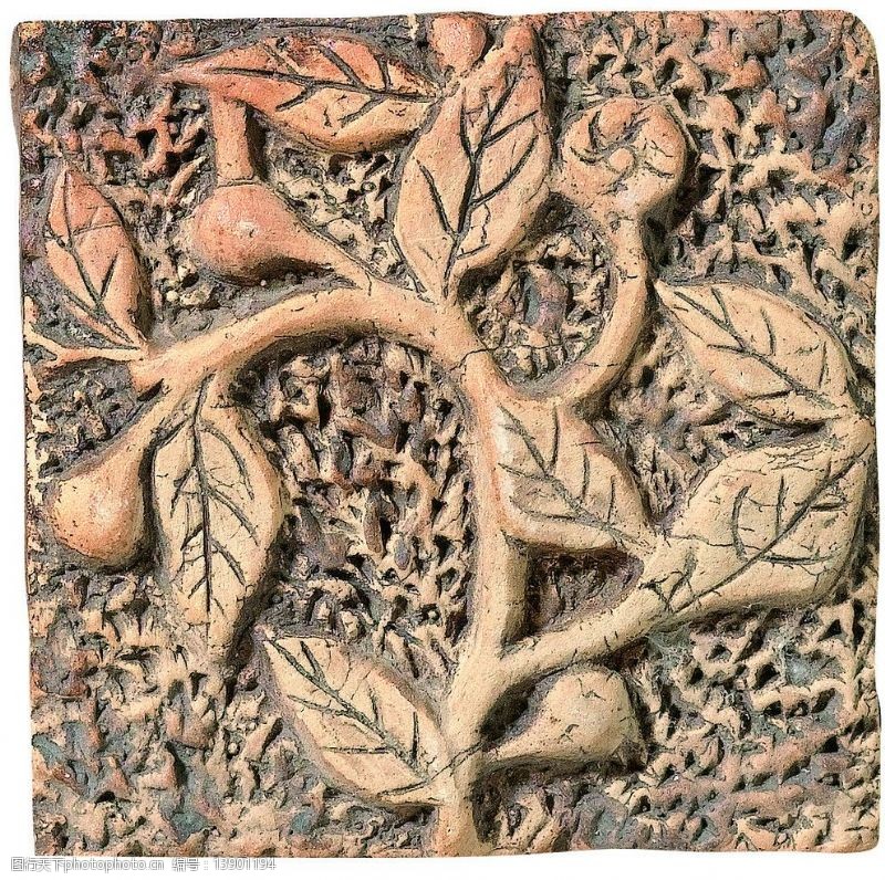 瓷砖背景系列树叶纹理图片