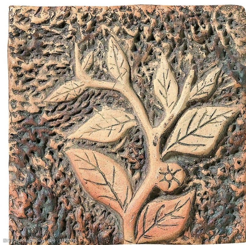 瓷砖背景系列树叶砖图片