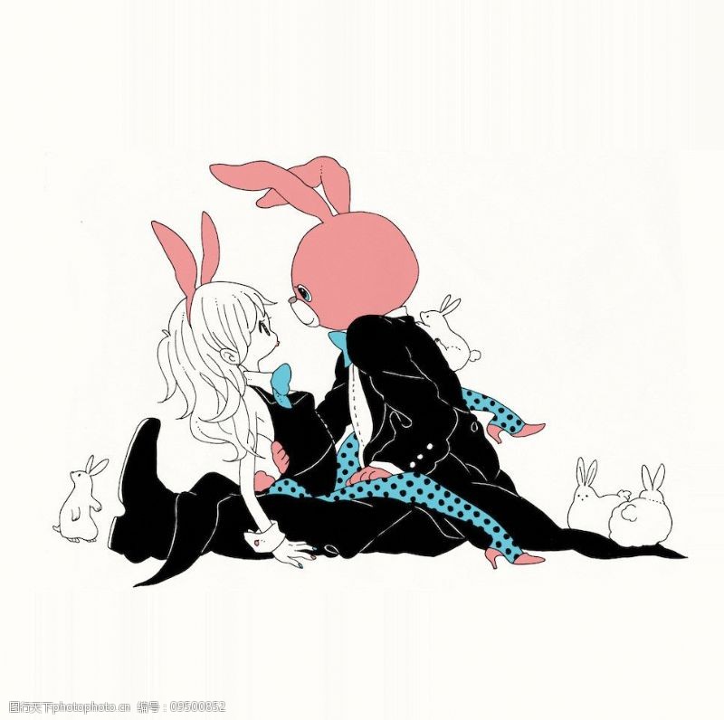 裙子矢量图可爱兔子卡通图图片